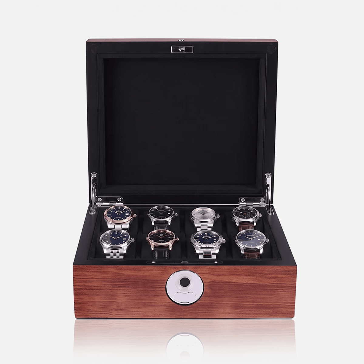 Ravbold Boîte en bois avec 8 emplacements Chesterfield box - Boîte à montre en bois laqué
