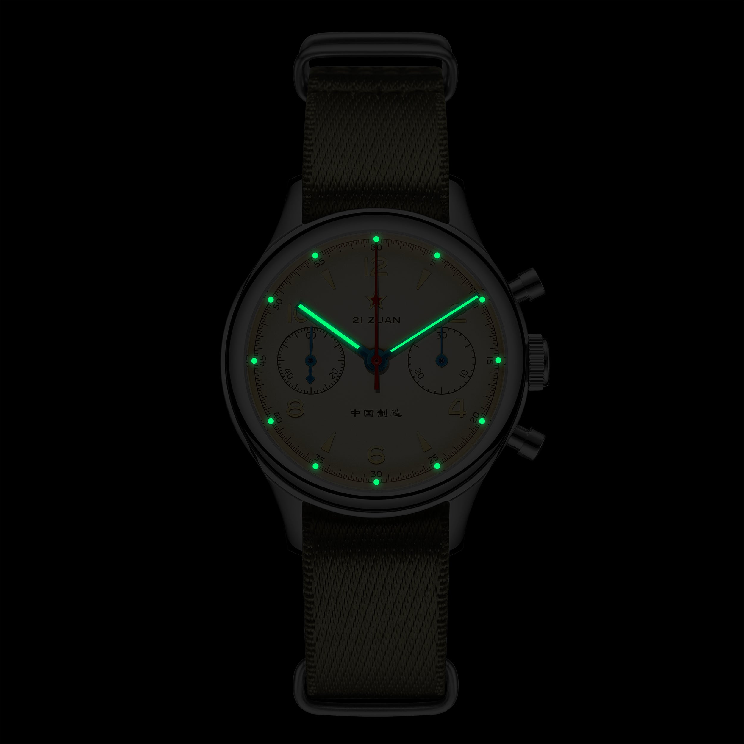 Ravbold Crème Duty Moon - Montre demi lune 40 mm