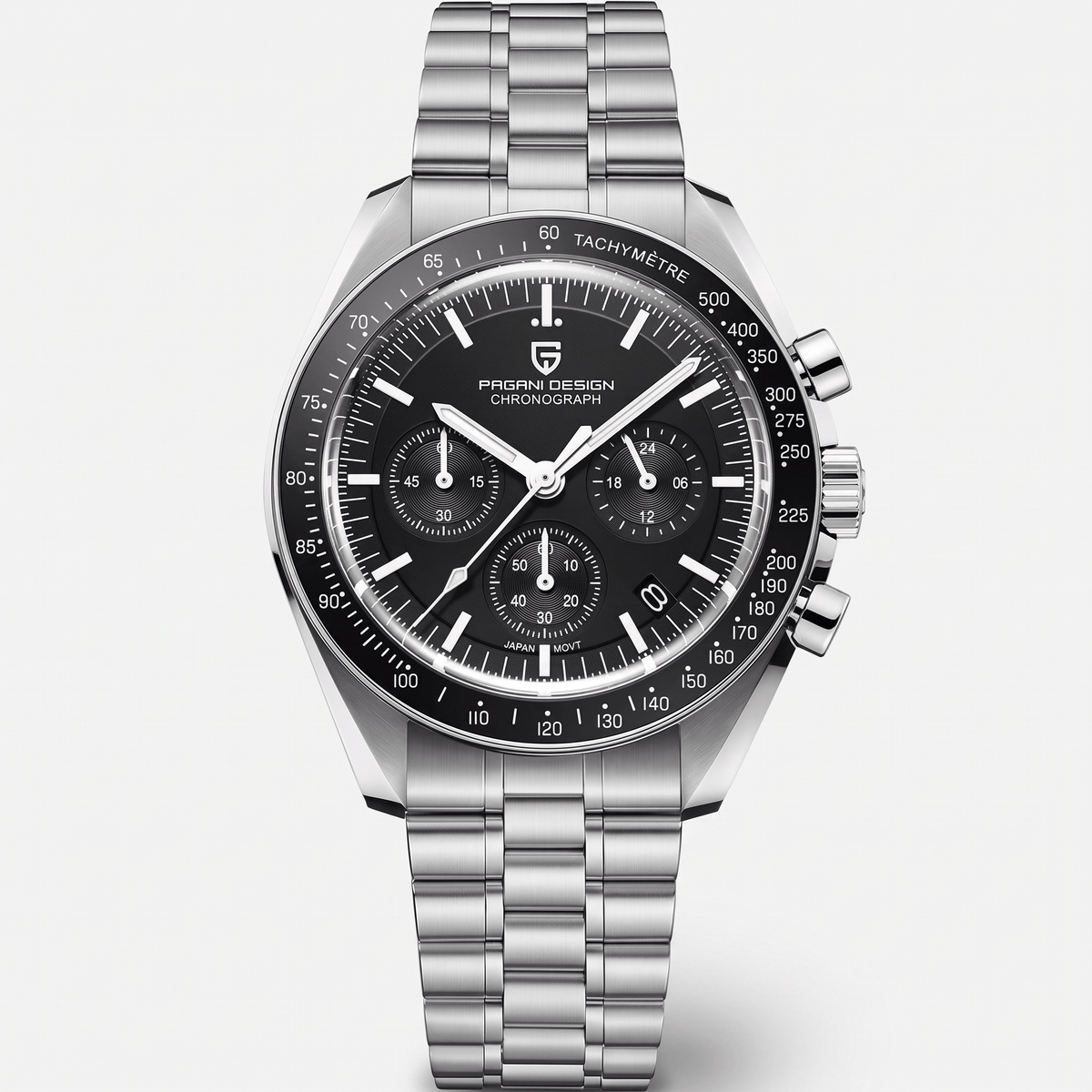 Ravbold Noir MoonStorm - Montre Chronographe Quartz 42 mm