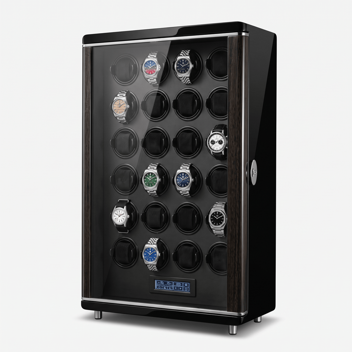 Ravbold 24 emplacements Torx - Coffret de rangement pour montres en bois de luxe avec remontoir automatique