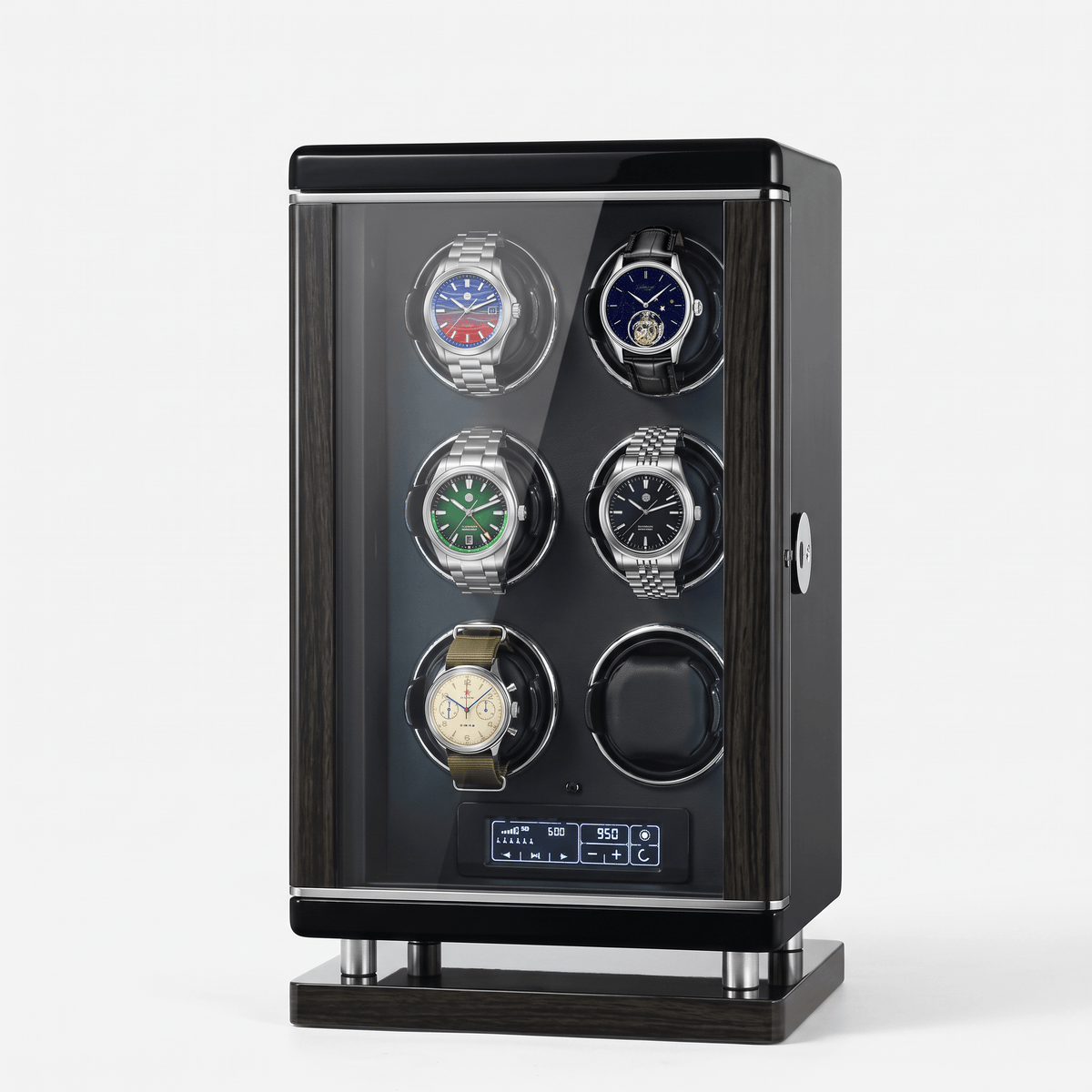 Ravbold 6 emplacements Torx - Coffret de rangement pour montres en bois de luxe avec remontoir automatique