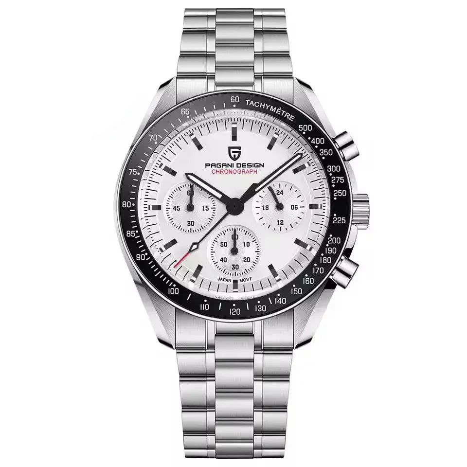 Ravbold Blanc MoonStorm - Montre Chronographe Quartz 42 mm
