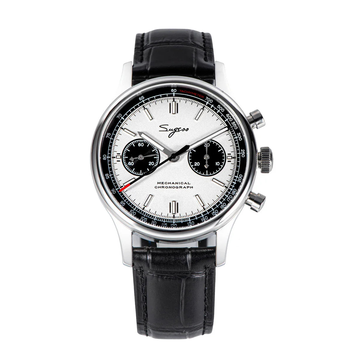 Ravbold Blanc 40mm Royal King - Montre chronographe mécanique 40 mm