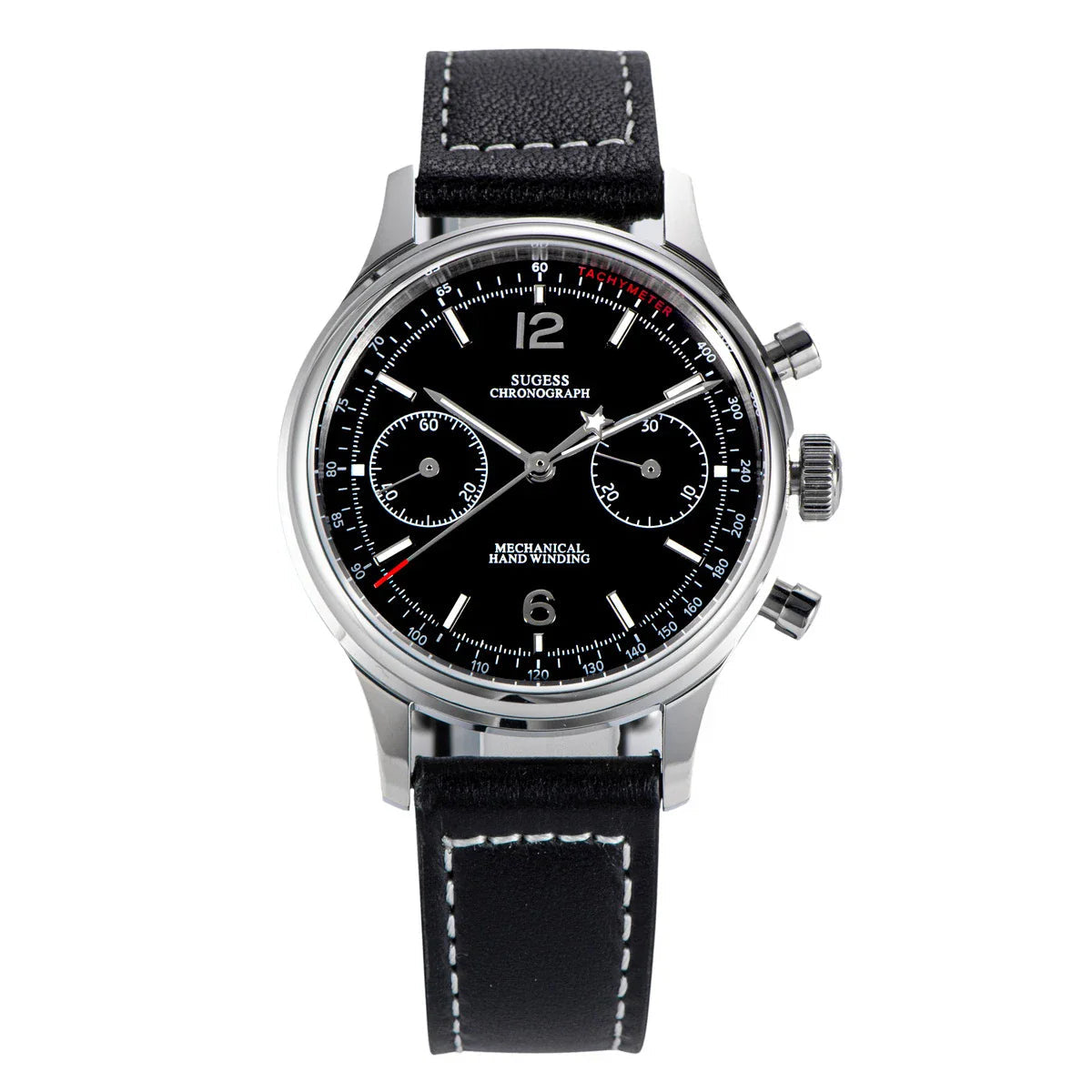 Ravbold Noir 38 mm Royal King - Montre chronographe mécanique 40 mm