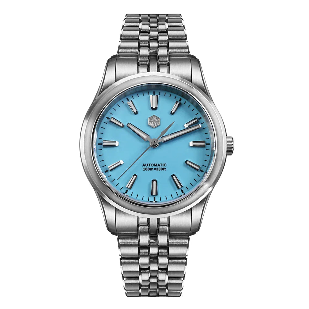 Ravbold Enamel Light Blue San Martin SN0144 39mm Luxury Enamel Dial Watch Miyota 90S5 Automatic Mechanical Chinese Original Design Gada Mens Watches 100m