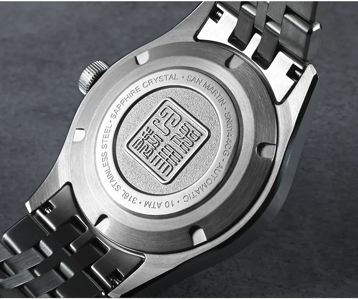 Ravbold San Martin SN0144 39mm Luxury Enamel Dial Watch Miyota 90S5 Automatic Mechanical Chinese Original Design Gada Mens Watches 100m